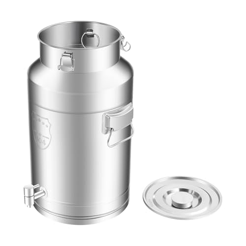 304 Stainless Steel Milk Bucket with Faucet,Milk Buckets with Lid Can Large Liquid Container Storage,Sealing Lid and Carry Handle, Airtight Design(35L/9.24 Gal,w/Faucet) - size: 35L/9.24 Gal,w/Faucet