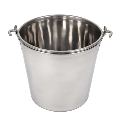 Lindy's 6-Quart Stainless Steel Bucket, Durable Seamless Bucket for Many Home Tasks, Carry Water or Milk, Fill with Food, Use as a Flower Pot, Cleaning Bucket, Table Centerpiece and Much More - size: 6 quarts