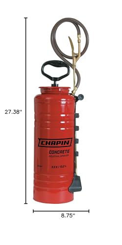 CHAPIN 3.5-Gallon Industrial Sprayer Built for Concrete & Construction Use | Tri-Poxy steel tank, chemical-resistant seals, high volume brass pump and componentry for professional applications