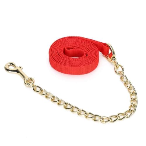 Leather Poly Lead Rope,Horse Value Rope with Iron Chain Red | Horse Lead Rope, Rope Leash Lead Horse Lunge Line Weather Resistant Lead Line for Equestrian and Livestock