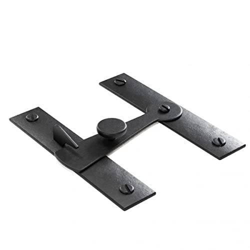 Renovators Supply Manufacturing Black Wrought Iron H-Flush Flip Cabinet Latch 2.5 in Cupboard Door Catch Set of 4 - color: Wrought Iron H-Flush, size: Pack of 2