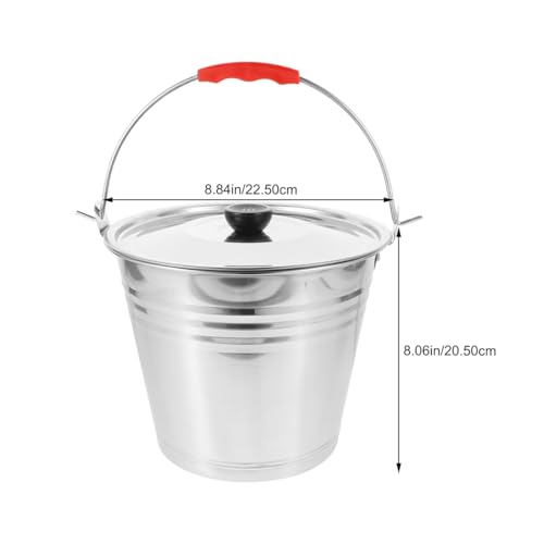 Toddmomy Household Water Bucket with Lid 8.85 Inch Multi-Purpose Milk Pail for Home Kitchen Bar and Ranch Use