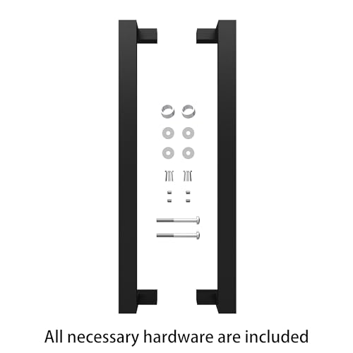 BARNSMITH 24 Inches Commercial Door Handle Pull Heavy Duty Stainless Steel Modern Square Rectangle Flat Shape Push Pull, Entrance Entry Front Office Store Garage Handle Pull Set