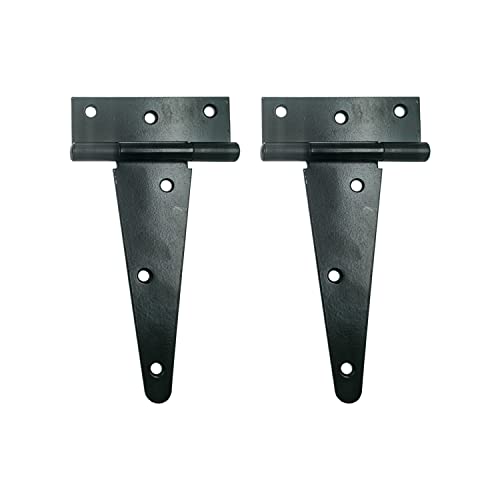 HLMOptimo Heavy Duty T Hinge, 2 pcs, 6 Inch, Black, Powder Coated, Carbon Steel - size: 6 Inch, style: 2 pcs