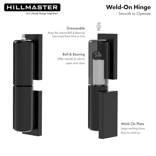 7 in Heavy Duty Barrel Gate Hinges,Steel Gate Door Hinges 900lbs Capacity for Swing Door, Trailer Ramp, Metal Driveway Gate Drive,Fence Gate, Weld On Install Barrel Hinges, 2 Pack - size: 7in