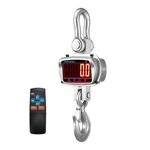 Hyindoor 5000kg 11000lb Crane Scale, 5T Digital Crane Scale with Remote Control, Temperature and Humidity Measuring Hanging Scale, Industrial Heavy Duty Electronic Scales Hoist Scales - size: 5000kg/11000lb
