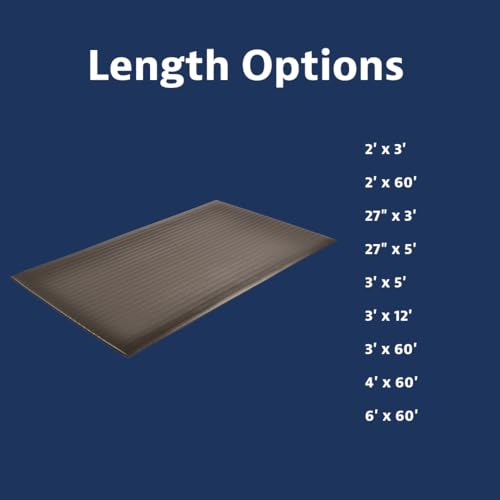 NoTrax 410 Airug® 2' x 3' x 3/8" Anti Fatigue Mat - color: Black, size: 36"L x 24"W x 0.4"Th, style: Ribbed Surface