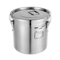 DYNAMI 5.5Gal 304 Stainless Steel Airtight Container with Lid and Locking Clamp,17-38Lbs Metal Bucket Stainless Steel Drum Large Canister for Kitchen,Dog Food/Bird Seed/Coffee Storage Container(21L)