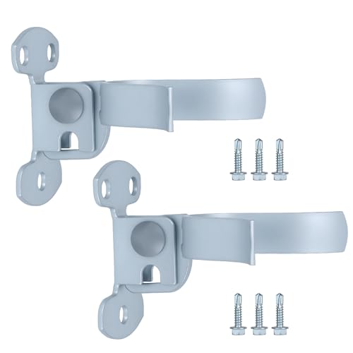 WellMade 1-3/8 Inch Heavy Duty Gate Latch, Wall Mount Fork Latch with Padlock Hole - Chain Link Fence Latch Hardware for Wooden Gates, Dog Kennels & Outdoor Fencing (2 Pack) - size: 2 Pack