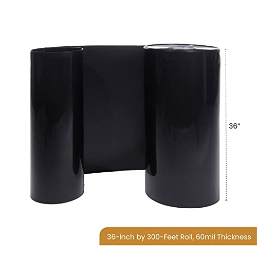 DeepRoot Water & Bamboo Root Barrier, HDPE, 36" x300' 60mil, USA Made | Durable HDPE blocks roots & water intrusion; easy-cut install; joins with sealant tape; 100% recycled, fully recyclable. - size: 36-Inch by 300-Feet Roll, 60mil Thickness, style: 60mi