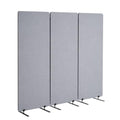 VEVOR 2FT Room Divider, 3 Panel PET Polyester Soundproof Room Screen, Folding Privacy Divider Portable Partition Divider for Room Separation, Freestanding Room Partitions for Office Study, Grey