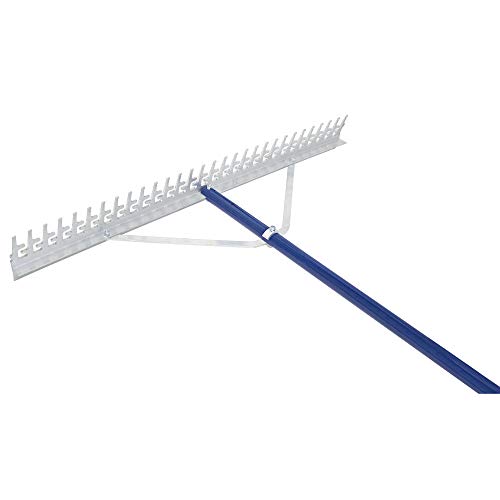 Extreme Max 3005.4095 36" Commercial-Grade Screening Rake for Beach and Lawn Care with 66" Handle,Silver - size: 36"