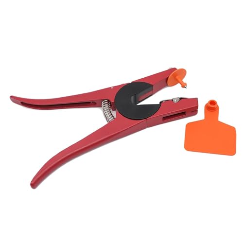 100 Pieces Blank Cattle Ear Tag with Applicator for Pig Cattle Cow Dog | TPU Livestock Ear Tag Kits Animal Identification with Ear Tag Applicator (Orange) - color: Orange