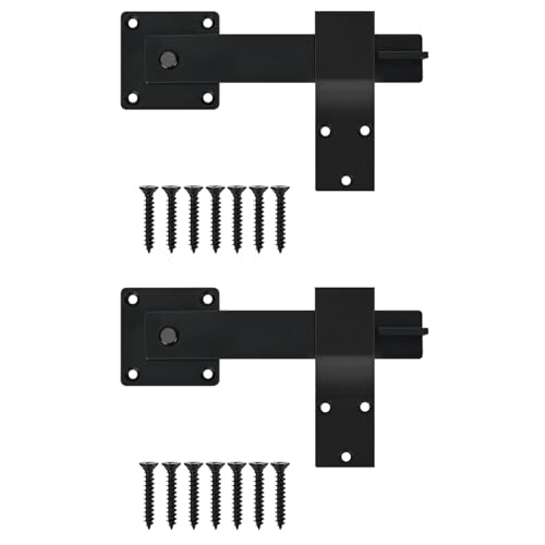 6" Barn Door Flip Latch, Farm Flip Fence Gate Latch Hardware,Gate Latch for Shed Door, Sliding Doors, Matte Black - color: 2p