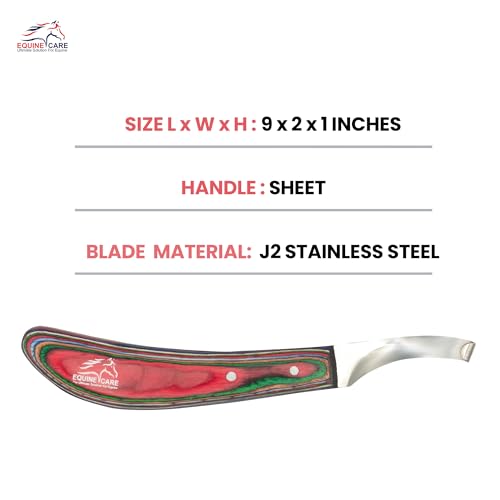 Farrier Hoof Knife (Left-Handed) | Razor Sharp J2 Stainless Steel Blade, Ergonomic Handle | Professional Grade Precision Tool for Horse, Cow, Goat & Livestock Hoof Trimming & Shoeing. | Farrier hoof knife for horses, goats, sheep and cattle; J2 stainless