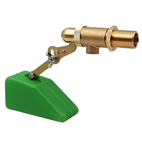 Float Valve 1/2 inch Brass with Adjustable Arm,Supply Tube Float Ball Valve for Water Tank Pool Horse Cattle Livestock Water Trough Aquariums Aquaculture