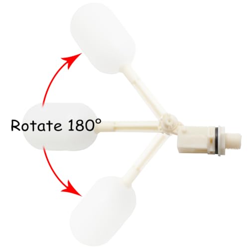 Uenede Float Ball Valve DN20 3/4" Male Thread, 2PCS | PE Floating Ball, ABS Valve, Automatic Switch for Livestock Water Trough Aquariums Hydroponics Water Level Control