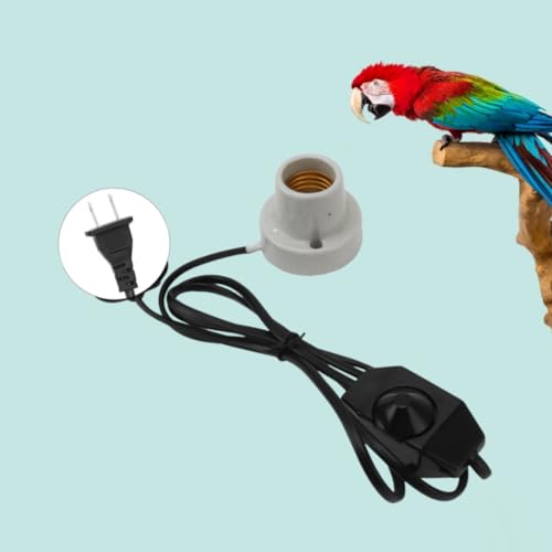 Jeffergarden Ceramic Heat Emitter, E27 Reptile Lamp Stand Pet Heater Bracket Without Bulb Adjustable Turtle Tank Accessories for Habitat Lizard Tortoise (US 120V)