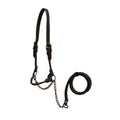 Derby Originals Bronze Beauty Rolled Leather Cattle Show Halter, Small/Medium/Large, Adjustable Fit with 48" Lead and 14" Chain, Durable Bronze Hardware, Ideal for Shows, 1-Year Warranty