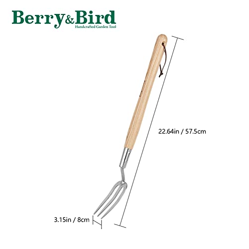 Berry&Bird Garden Hand Fork, 22.6 In Long Handle Stainless Steel Weed Fork - size: Hand Fork