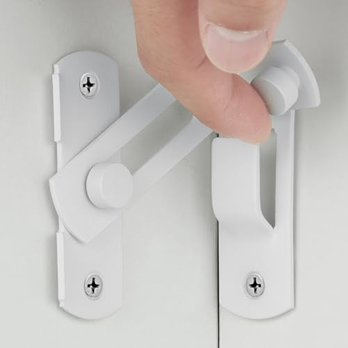 Matte White 90 Degree Flip Barn Door Lock Latches | Stainless Steel Gate Latch,Suitable for Sliding Door,Garden Gates,Wine Cabinet,Closet,Pet Cage,French Door,Fence Gates - color: Matte White