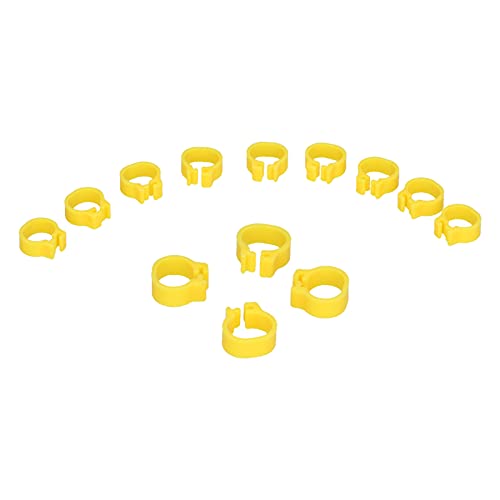 Zerodis 100PCS 8mm Leg Rings, Plastic Identification Bands for Pigeons, with Reusable Easy to Install for Poultry Dove Marking (Yellow) - color: Yellow