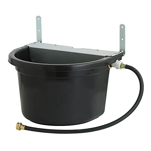 Little Giant FW16MTLBLACK 4 Gallon Capacity Automatic Float Controlled Waterer Animal Horse & Cattle Livestock Water Trough, Black (3 Pack)