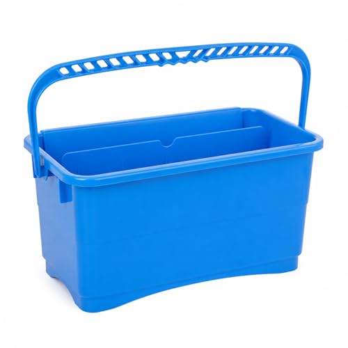 Window Cleaning Bucket with Sieve, 6 Gallon, Heavy-Duty Plastic, Blue, 20.5 x 10.5 x 10.5 inches