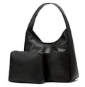 Women Tote Handbags Chic Vegan Leather Tote Bag Purse Stylish Casual Trendy Large Soft Shoulder Bag - color: B-black