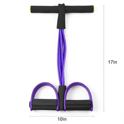21 Fitness Resistance Bands-6 Tube Pedal Ankle Puller, Pedal Resistance Band with Handle, Natural Latex Fitness Bands, Multifunction Tension Rope for Abdomen, Waist, Arm