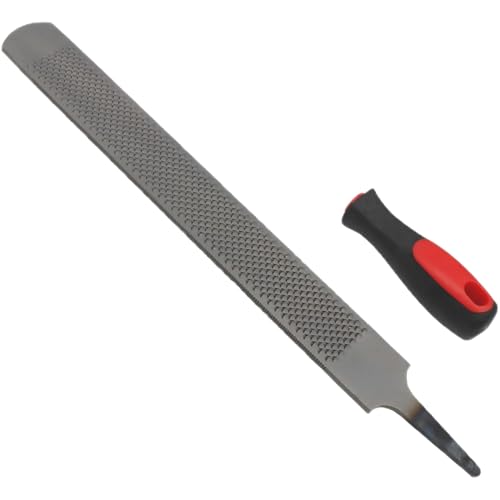 14 Inch Hoof Rasp, Horseshoe File with Rubber Handle, Carbon Steel Farrier File Tool, Suitable for Horse/Goat/Cow/Donkey/Animal Hooves