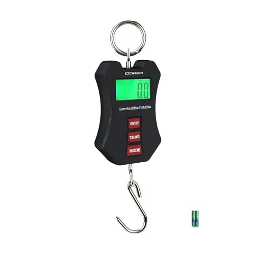 440lb/200kg Digital Crane Scale - Compact LCD Handheld Hanging Scale for Garage, Farm, Hunting, Fishing & More(200kg/Black) - color: Black（440lb/200kg）