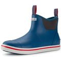 SUREWAY Men's Deck Boots Non-Slip Fishing & Ankle Boating Boot | Waterproof Rain Boots, Lightweight Neoprene Rubber Deck Boots - color: Navy & Red, size: 7