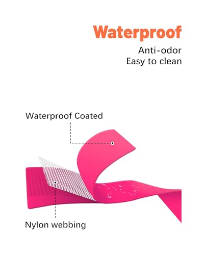 Waterproof Martingale Collar for Dogs,Easy to Clean Dog Collars with Safety Quick Release Buckle,Rubber Collar for Medium Large Dogs Walking Training (Pink, L (19.6-25.9inch)) - color: Pink, size: L (19.6-25.9inch)