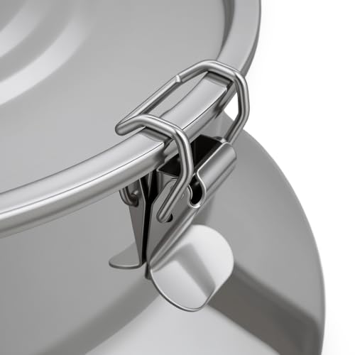 DYNAMI 23.3Gal 304 Stainless Steel Liquid Storage Bucket w/Airtight Lid | Thickened Metal Milk Can with Handle and Locking Clamp,Large Capacity Bucket Storage Container for Milk, Wine, Oil, Honey - size: 88L/23.3Gal