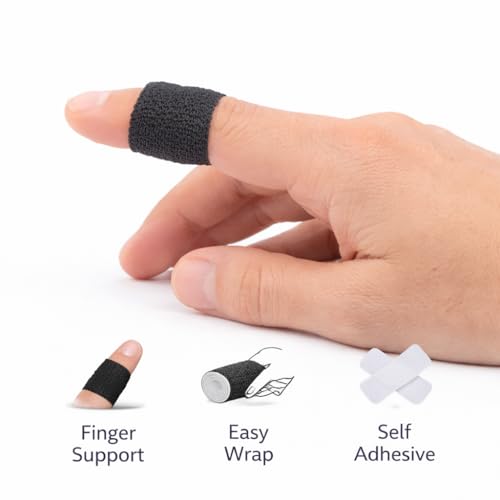 HARZ Self Adhesive Bandage Wrap – 24 Pack 2" 5yds Elastic Wrap Bandages – Stretch Non-Woven Color Tape Rolls – Athletic Cohesive Tape for Sports, Vet, Ankle, Wrist Wrapping (24 Pack Black, 2 Inch) - color: 24 Pack Black