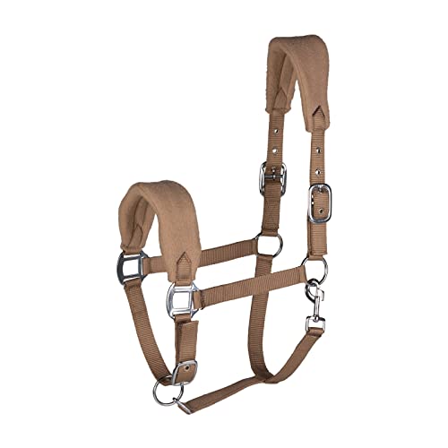 HORZE Fleece-Padded Adjustable Horse Halter, Soft Comfort, Easy On/Off - color: Tan, size: Pony