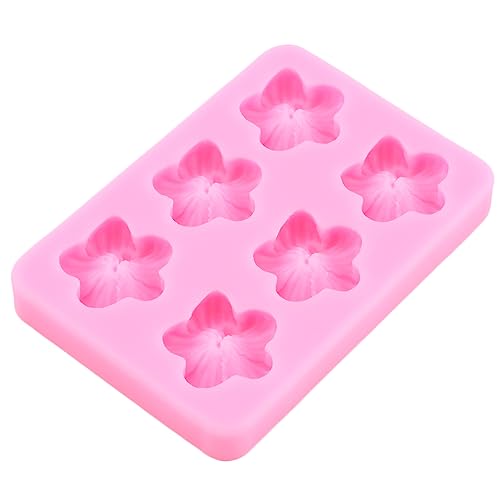 Mujiang Flower Silicone Molds Rose Daisy Hibiscus Fondant Mold Set Of 4 | Plumeria Flower Chocolate Mold Wedding Birthday Cake Decorating Cupcake Topper Candy Polymer Clay Resin Gum Paste - color: Style F
