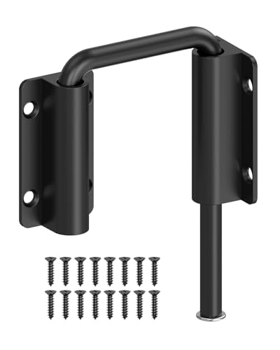 90/180 Degree U Patio Sliding Door Loop Lock Latch, Black | Aluminum Alloy Security Bolt Lock , Multi-Angle Mounting for Barn, Garden, Fence Gate & Window - color: Black-1 PC