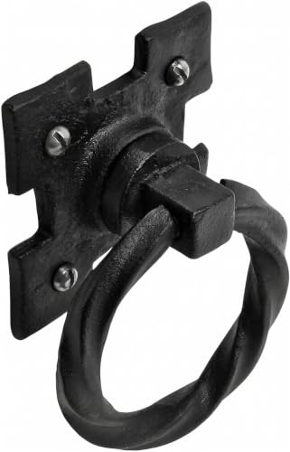 Renovators Supply Manufacturing Door Lock Latch 7 in. Black Wrought Iron Gate Latch Garage Barn Door Lock with Mounting Hardware - color: Black 7", size: Pack of 1