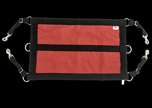 Majestic Ally 1200D 29"x19" Horse Stall Guard with Replaceable and Adjustable Length Straps and Replaceable Hardware (Red Black) - color: Red Black