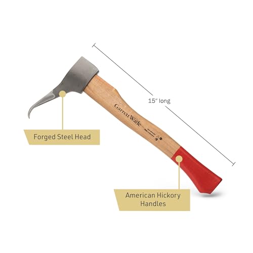 Kings County Tools Pickaroon Logging Tool with Hickory Wood Handle, 15” | Hookaroon Log Grabber with Steel Head Pick for Dragging or Stacking Logs - Log Roller Tool - Forestry Tools