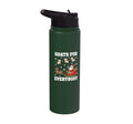 Goats For Everybody Christmas Kids Santa Reindeer Snowflake Stainless Steel Insulated Water Bottle - color: Dark Green