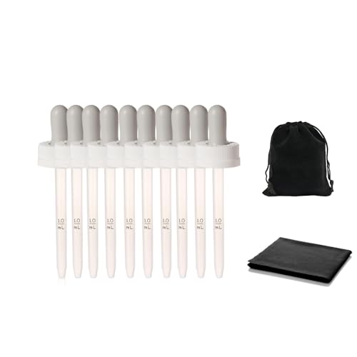Syringes for Kirkland Signature Minoxidil 5% for Men, Replacement Applicator 1mL Syringes for Minoxidil 5%, 10 Count, Includes Cleaning Cloth and Storage Pouch, Clear