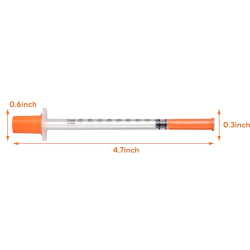1ML Syringe, Measuring Syringes Lab Supplies, Individually Wrapped, Pack of 50