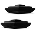 VIVIDA 5 Inch Vinyl Fence Post Caps, Black New England PVC Post Caps, 2 PCS | Actual 5" x 5", New England Pyramid Post Cap, Plastic Square Post Topper, For Vinyl Fences, Mailboxes & Decks - color: Black-2 Pack, size: Actual 5" x 5"