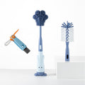 Silicone Baby Bottle Brush with Stand, Water Bottle Brush Cleaner Set | Cup Cleaning Brush, Multifunctional Cleaning Brush Set - color: Blue 3
