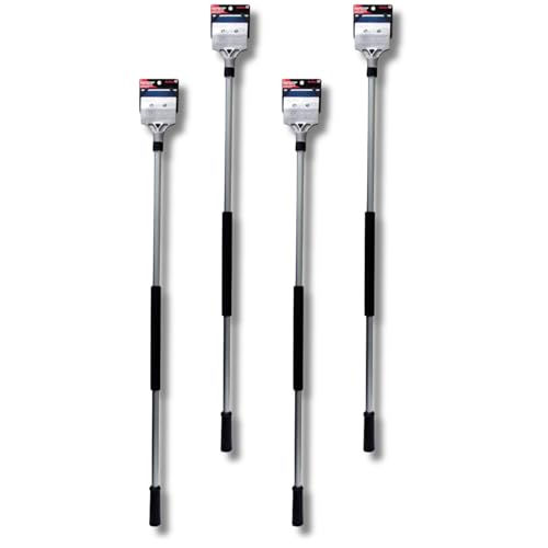Red Devil 2108 Long Handle Heavy Duty Floor Scraper with 4-Inch Double Edge Steel Blade, Cushioned Grip Handle for Tile, Linoleum, and Carpet Removal, Pack of 4 - size: 4 Pack, style: Long Handle