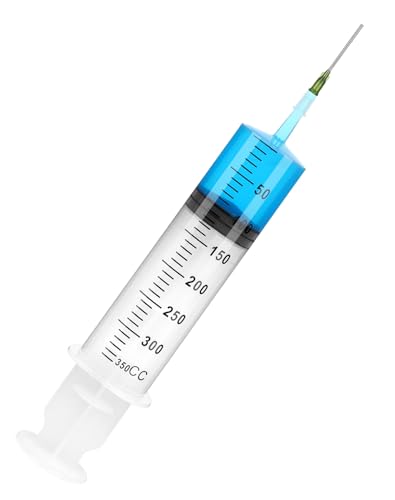 3pcs 350ml Syringes with Needle 14G 1.5”, Extra Large Plastic Syringes for Glue Dispensing, Scientific Labs, Watering, Refilling, Multiple Uses - style: 350 ml