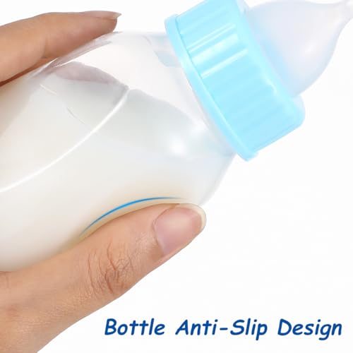 POPETPOP Kitten Feeder Bottle Set 4Oz with Leakproof Baffle Cleaning Brush Pet Nursing Kit for Puppies Newborn Small Animals Food Grade Material